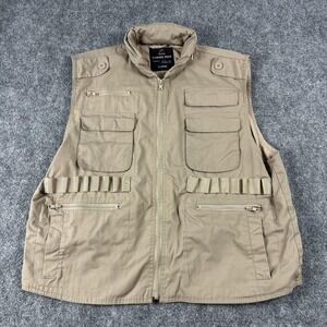 Rothco Vest Mens XL Tan Ranger Utility‎ Fishing Hunting Tactical Outdoor Hooded